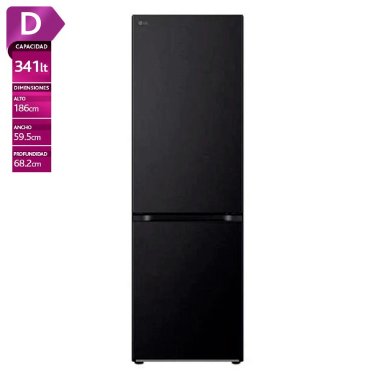 REFRIGERADOR BOTTOM FREEZER LG GB37BPT 344L NO FROST NEGRO - 1