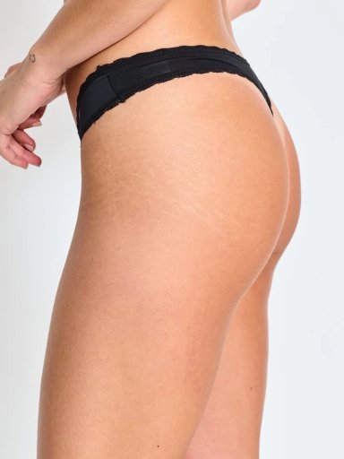 PACK 3 CALZONES COLALESS MICROFIBRA ENCAJE MUJER INDEX NEGRO 324-613 - 2
