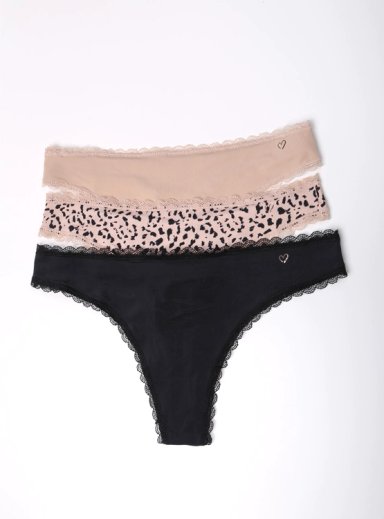 PACK 3 CALZONES COLALESS MICROFIBRA MUJER INDEX NUDE ENCAJE CLZP324-613 - 9