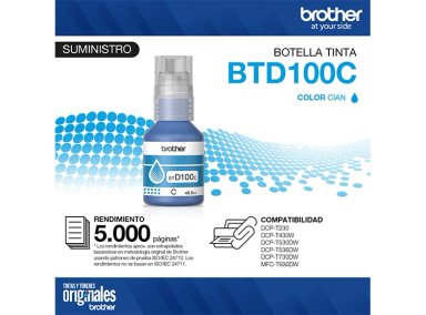 TINTA PARA IMPRESORA BROTHER BTD100C CIAN - 6