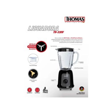 LICUADORA THOMAS TH-330V 600W 1.5 L  - 3