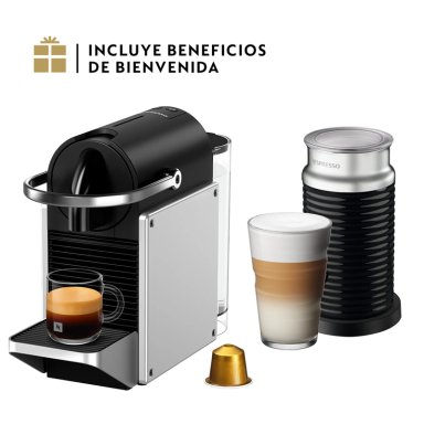 CAFETERA NESPRESSO PIXIE SILVER O.7 LT + ESPUMADOR AEROCCINO - 1