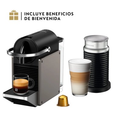 CAFETERA NESPRESSO PIXIE TITAN O.7 LT + ESPUMADOR AEROCCINO - 1