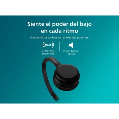 AUDÍFONOS PHILIPS ON EAR TAH1108 NEGRO BLUETOOTH - 4