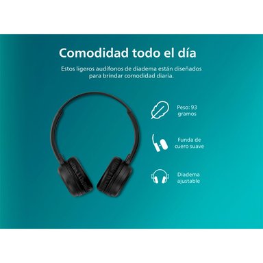 AUDÍFONOS PHILIPS ON EAR TAH1108 NEGRO BLUETOOTH - 9