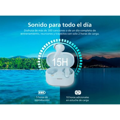 AUDÍFONOS PHILIPS TRUE WIRELESS TAT1108 AZUL BLUETOOTH - 7