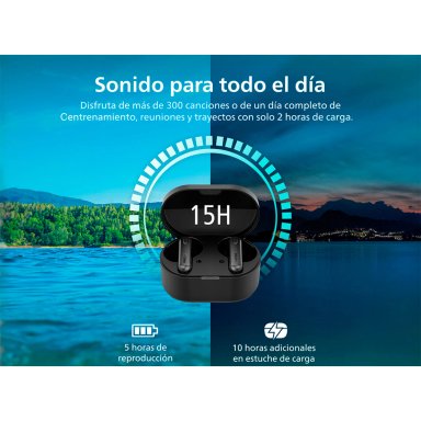 AUDÍFONOS PHILIPS TRUE WIRELESS TAT1108 NEGRO BLUETOOTH - 5