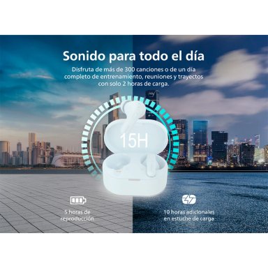 AUDÍFONOS PHILIPS TRUE WIRELESS TAT1138 BLANCO BLUETOOTH - 7