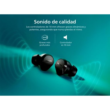AUDÍFONOS PHILIPS TRUE WIRELESS TAT1209 NEGRO BLUETOOTH - 4