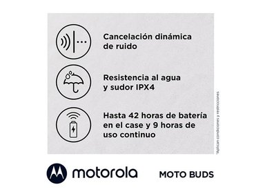 AUDÍFONOS MOTOROLA IN EAR MOTO BUDS AZUL BLUETOOTH - 3