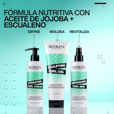 GEL DEFINIDOR DE RIZOS PARA CABELLO RIZADO DEFINICIÓN Y CONTROL SIN RESIDUOS HYBRID CURLS 250ML REDKEN - 8