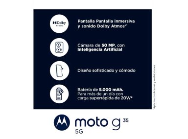 CELULAR MOTOROLA MOTO G35 5G 128GB 4GB RAM 50MP 6.7” - 7