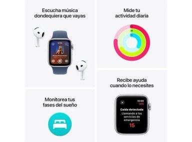 APPLE WATCH SE (GPS) - ALUMINIO 40 MM MEDIANOCHE- CORREA DEPORTIVA MEDIANOCHE- S/M - 3