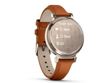 SMARTWATCH GARMIN LILY 2 CLASSIC ORO CREMA CORREA DE CUERO MARRÓN - 5