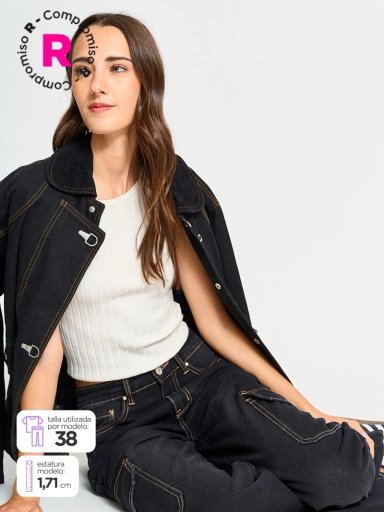 JEANS MUJER INDEX CARGO - 1