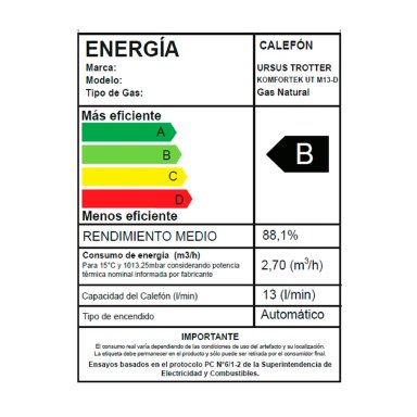 CALEFONT GAS NATURAL 13 LT URSUS TROTTER KOMFORTEK UT M13-D GN - 5