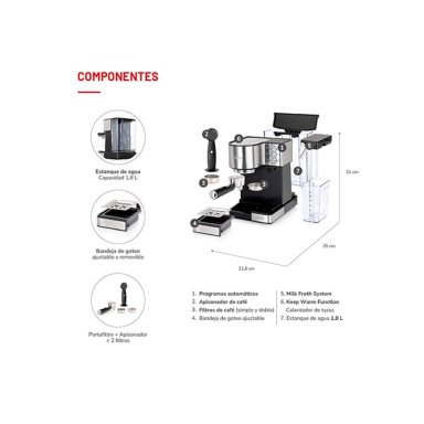 CAFETERA THOMAS HIDROPRESIÓN EXPRESSO LATEKAFFEE TH-160DELI - 6