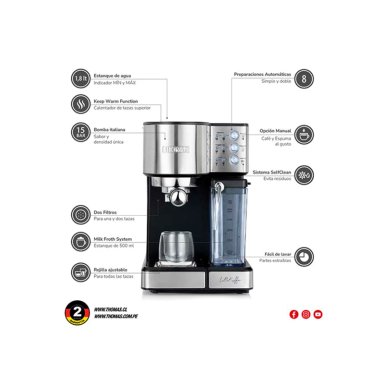 CAFETERA THOMAS HIDROPRESIÓN EXPRESSO LATEKAFFEE TH-160DELI - 7