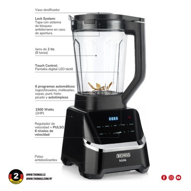LICUADORA THOMAS KÖÖK PRO 2HP TH-860D 1500W 2L - 7
