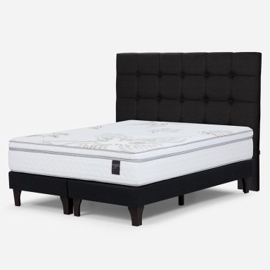 CAMA EUROPEA ROSEN ART 4 KING + RESPALDO ISSEY GRAFITO - 2