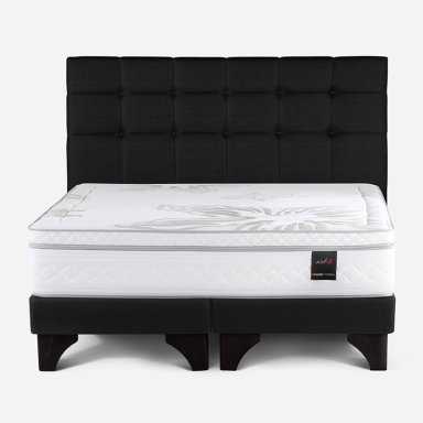 CAMA EUROPEA ROSEN ART 4 SÚPER KING + RESPALDO ISSEY GRAFITO - 1