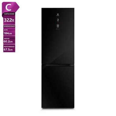 REFRIGERADOR BOTTOM FREEZER ELECTROLUX DB60GE 323L NO FROST NEGRO - 1