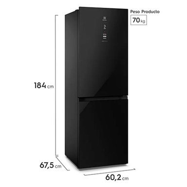 REFRIGERADOR BOTTOM FREEZER ELECTROLUX DB60GE 323L NO FROST NEGRO - 2