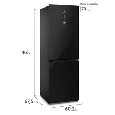 REFRIGERADOR BOTTOM FREEZER ELECTROLUX DB60GE 323L NO FROST NEGRO - 4