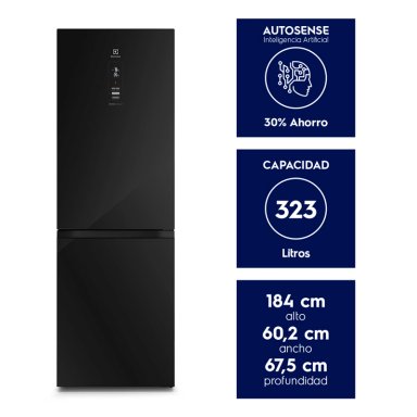 REFRIGERADOR BOTTOM FREEZER ELECTROLUX DB60GE 323L NO FROST NEGRO - 9