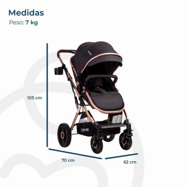 COCHE CUNA PASEO BEBE VOX GOLD NEGRO BEBESIT - 8
