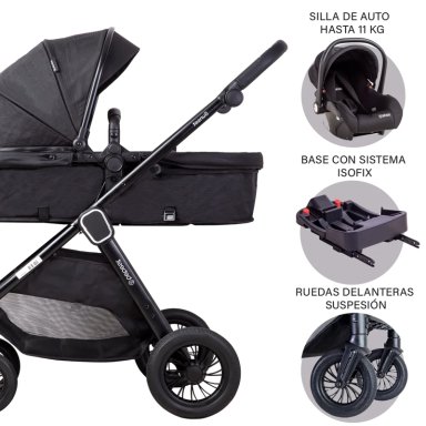 COCHE CUNA TRAVEL SYSTEM ISOFIX SUNSET PREMIUM CON BASE - 2