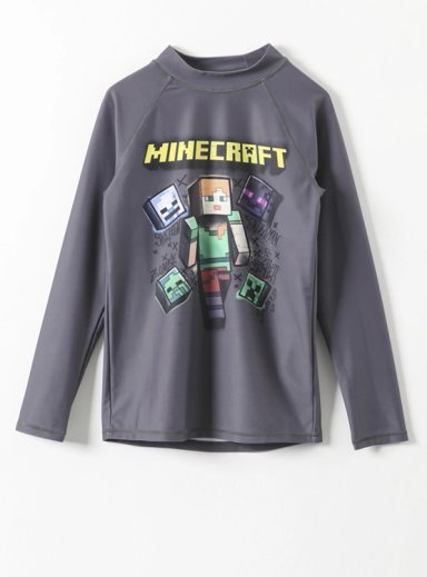 POLERA MANGA CORTA NIÑO MINECRAFT PLATA UV MICRAFT - 1