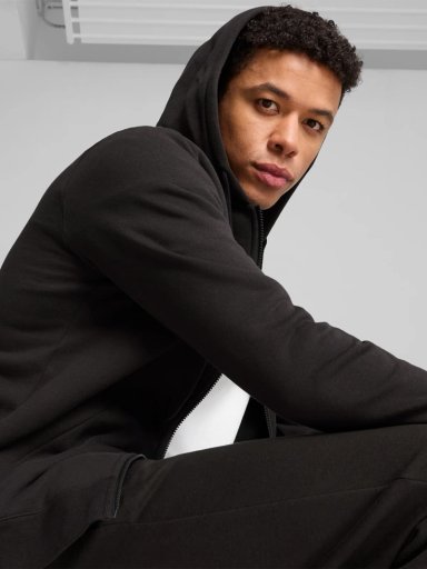 POLERÓN CON CIERRE HOMBRE PUMA 682586 NEGRO MANGA LARGA ESSENTIALS N.1 - 4