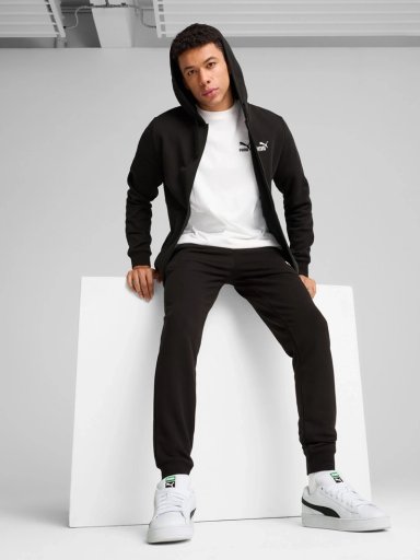 POLERÓN CON CIERRE HOMBRE PUMA 682586 NEGRO MANGA LARGA ESSENTIALS N.1 - 5