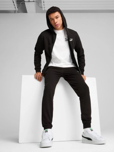 POLERÓN CON CIERRE HOMBRE PUMA 682586 NEGRO MANGA LARGA ESSENTIALS N.1 - 5