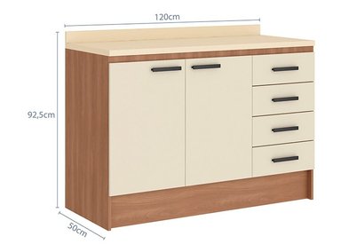 MUEBLE DE COCINA VEKKA HOME 2P 4C BEIGE - 6