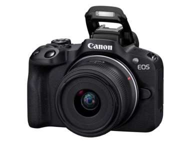 CÁMARA MIRRORLESS CANON R50 4K UHD 24.2 MP+ LENTE 18-45 + LENTE 55-210 - 1