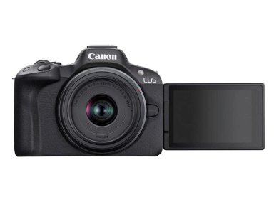 CÁMARA MIRRORLESS CANON R50 4K UHD 24.2 MP+ LENTE 18-45 + LENTE 55-210 - 4