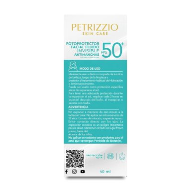 PROTECTOR SOLAR ROSTRO PETRIZZIO SPF 50 40 ML ANTIMANCHAS INVISIBLE FPS50 - 4