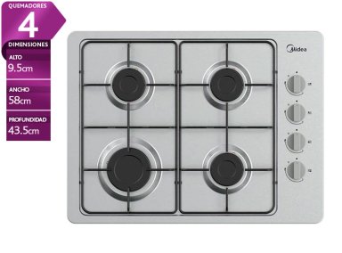 ENCIMERA A GAS LICUADO/NATURAL MIDEA 4 QUEMADORES MG60SL405 - 1