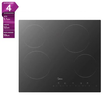 ENCIMERA ELÉCTRICA MIDEA MC-6F6005R242 4 PLATOS NEGRO - 1