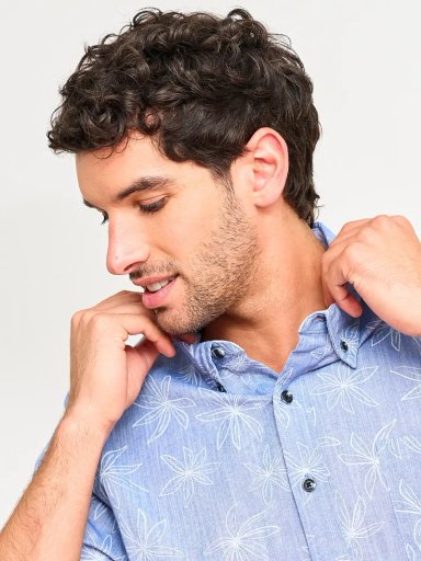 CAMISA MANGA CORTA ALGODÓN HOMBRE KENNETH STEVENS CELESTE DAPRO - 3