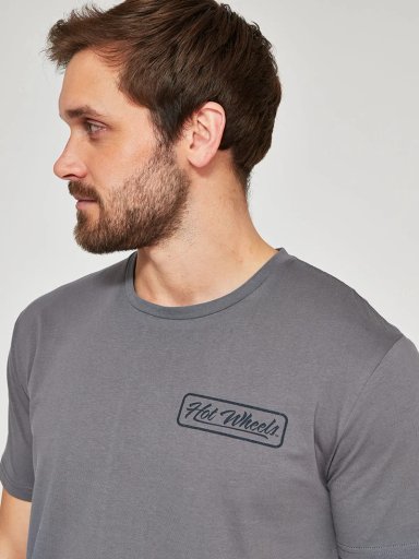 POLERA MANGA CORTA ALGODÓN HOMBRE INDEX GRIS HOT WHEELS - 3