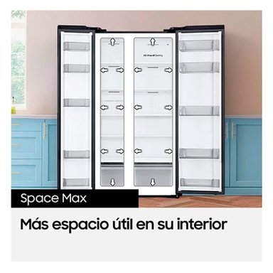 REFRIGERADOR SIDE BY SIDE SAMSUNG RS57DG4100B4 560L NO FROST NEGRO - 4