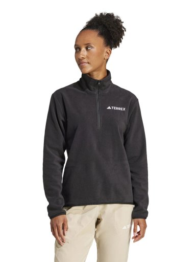POLERÓN MUJER ADIDAS JP0788 NEGRO MANGA LARGA MULTI ESSENTIALS CIERRE 1/2 FELPA - 1