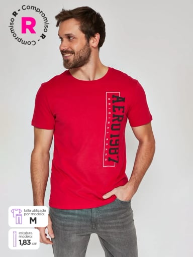POLERA MANGA CORTA ALGODÓN HOMBRE AEROPOSTALE DIM - 1