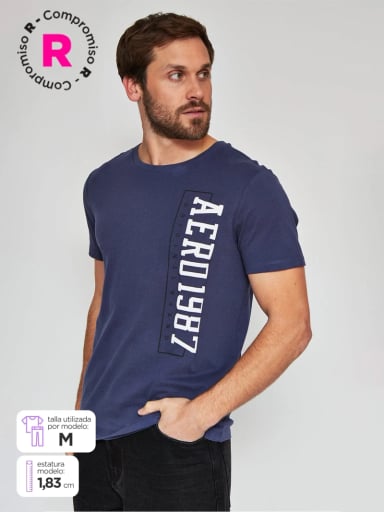 POLERA MANGA CORTA ALGODÓN HOMBRE AEROPOSTALE DIM - 1