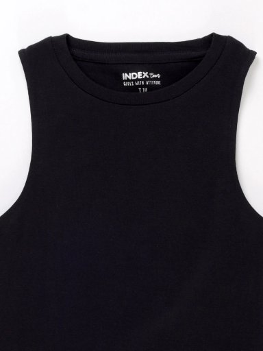 POLERA SIN MANGAS ALGODÓN NIÑA INDEX RIB - 3