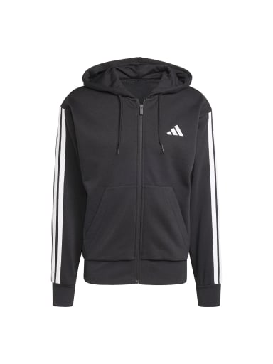 POLERÓN CON CAPUCHA HOMBRE ADIDAS JD1870 NEGRO ESSENTIALS FLEECE 3 BANDAS - 6