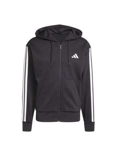 POLERÓN CON CAPUCHA HOMBRE ADIDAS JD1870 NEGRO ESSENTIALS FLEECE 3 BANDAS - 6
